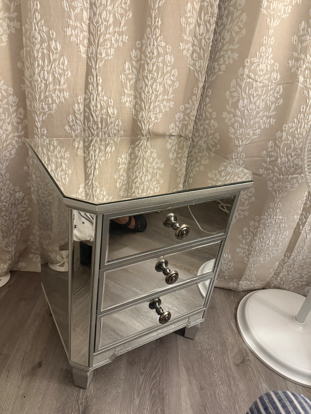 Mirrored Side Table/ Night Stand