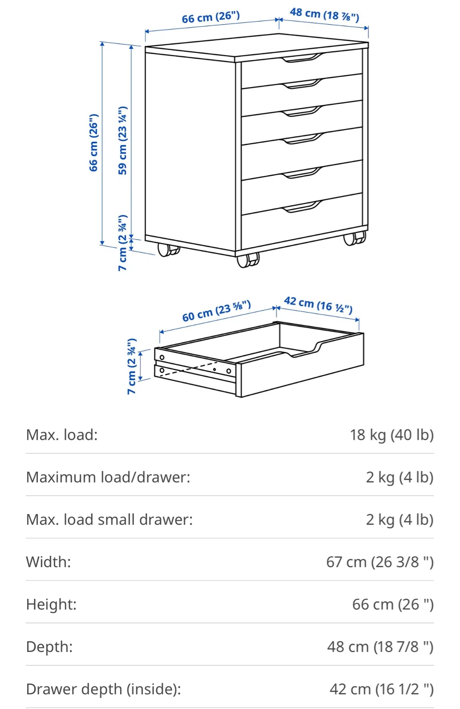 IKEA ALEX 6-Drawer Unit on Casters - photo 4