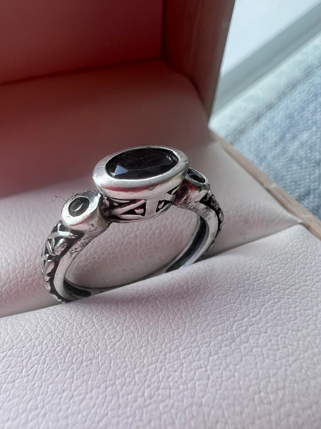 Sterling Silver Ring with smoky topaz Stone