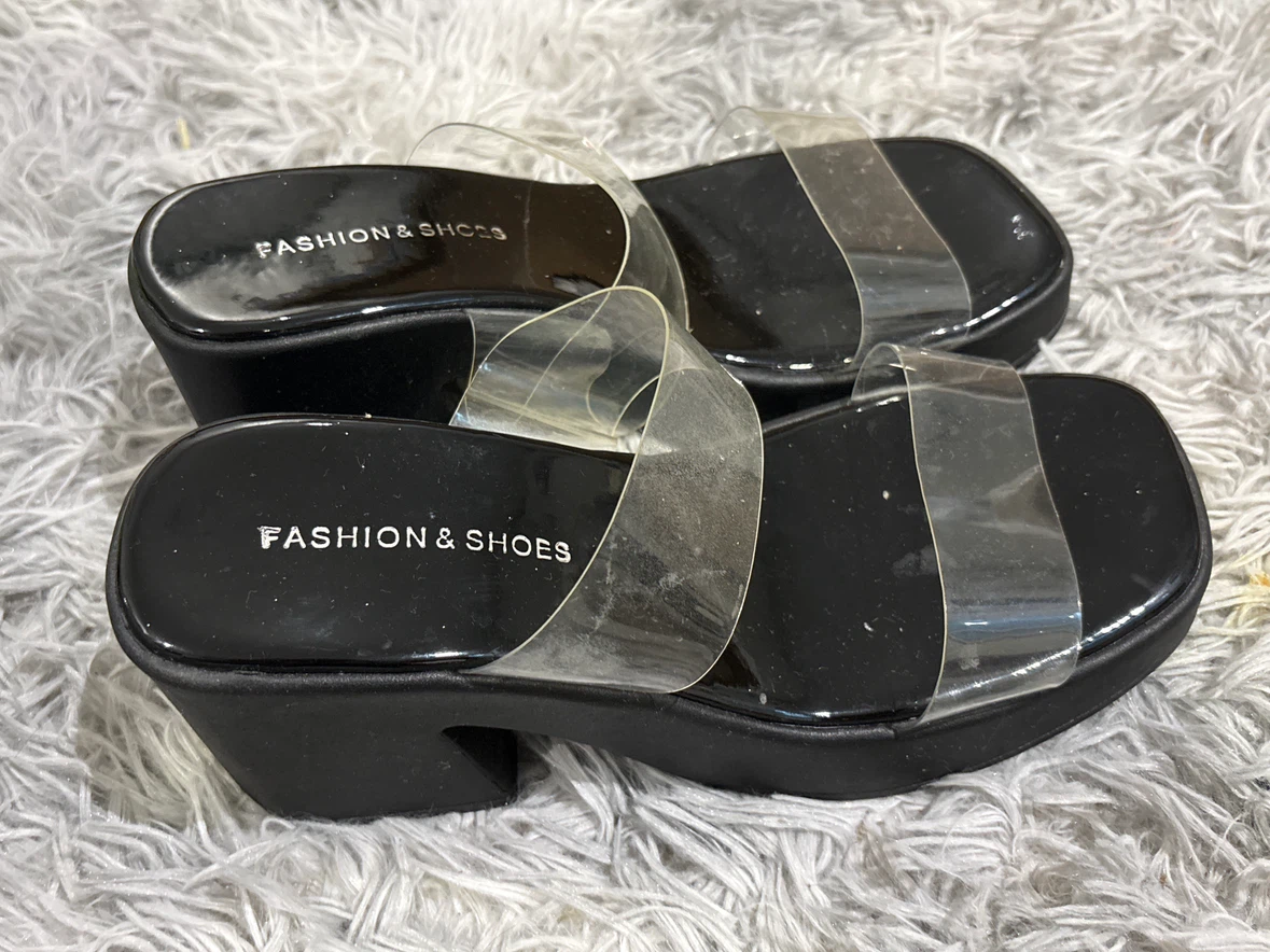 Fashion & Shoes Black Platform Sandals