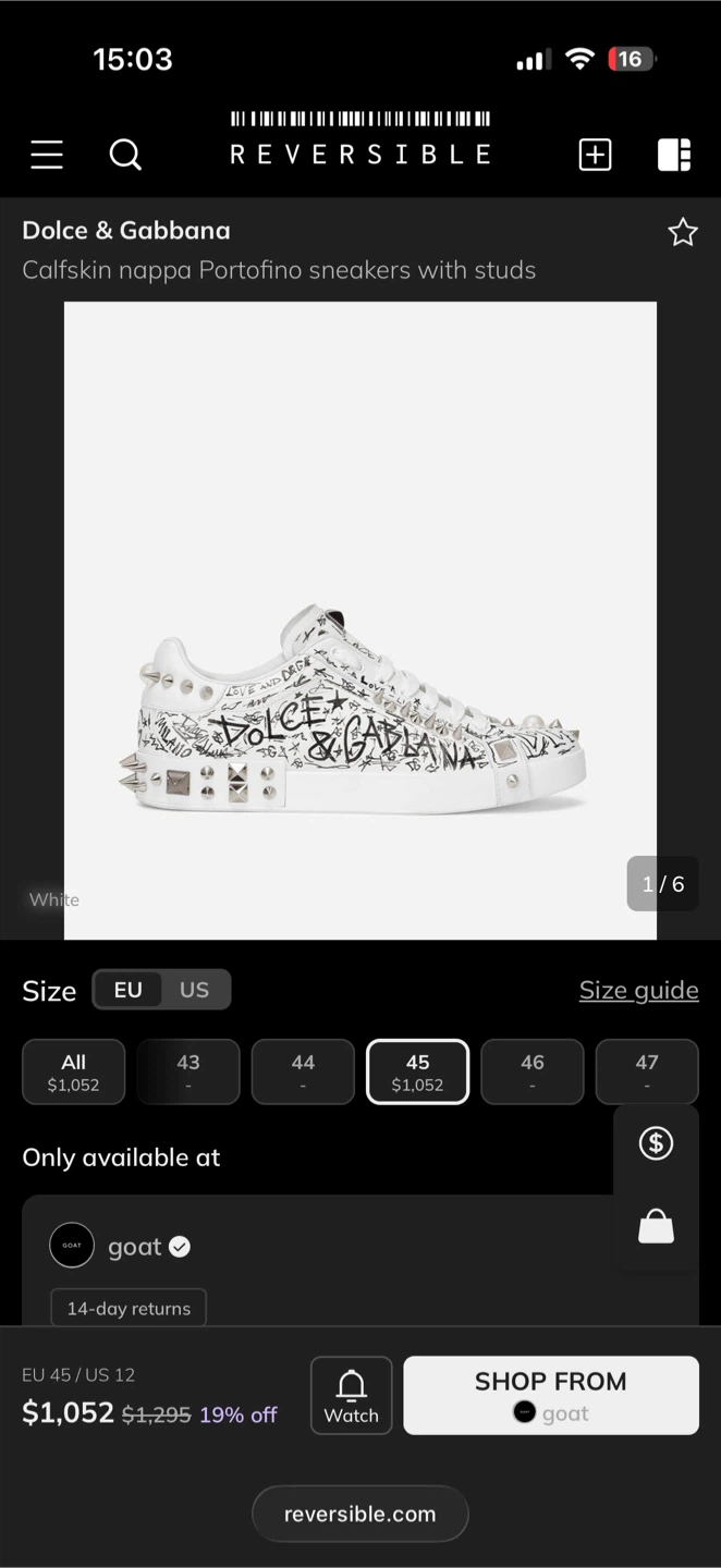 Dolce & Gabbana Calfskin Sneakers with Studs