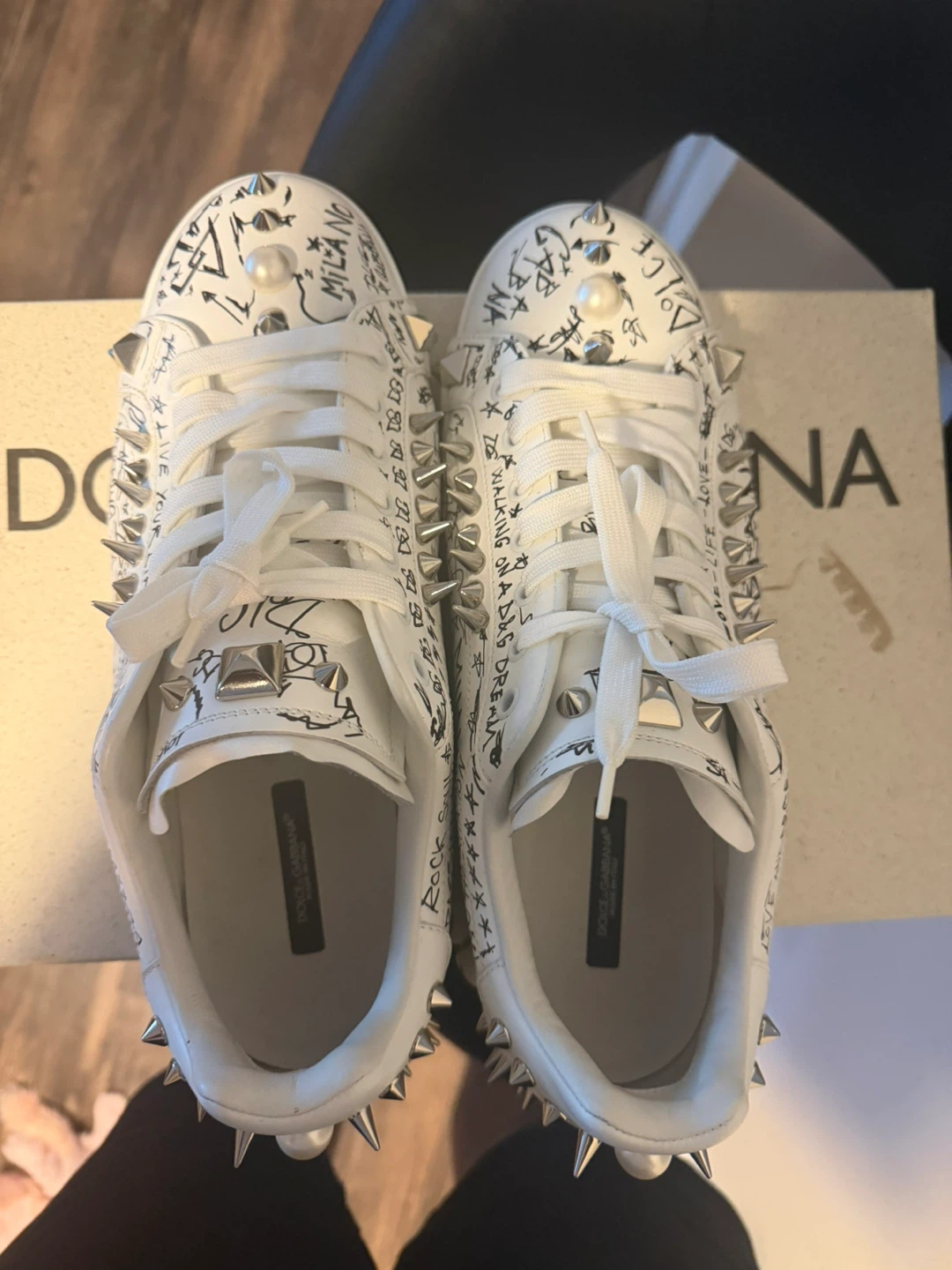 Dolce & Gabbana Calfskin Sneakers with Studs - photo 3