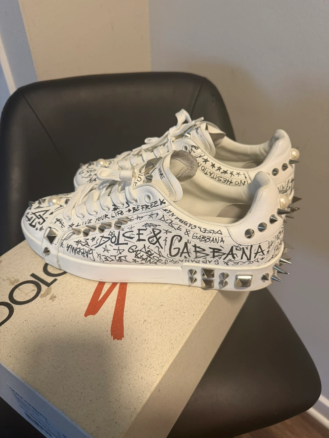Dolce & Gabbana Calfskin Sneakers with Studs - photo 5