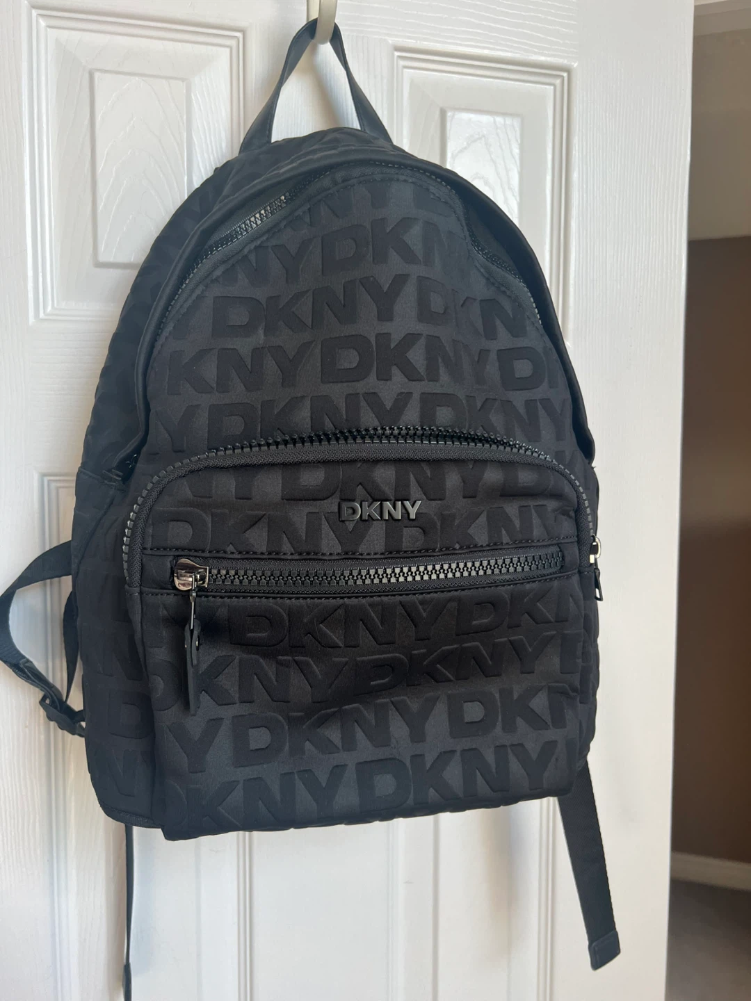 DKNY Black All-Over Logo Backpack