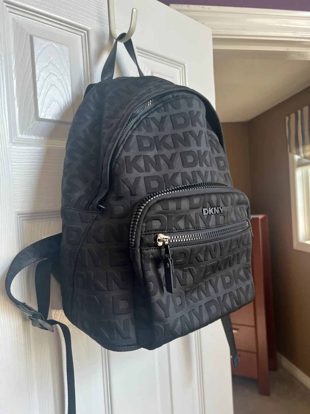 DKNY Black All-Over Logo Backpack - photo 2