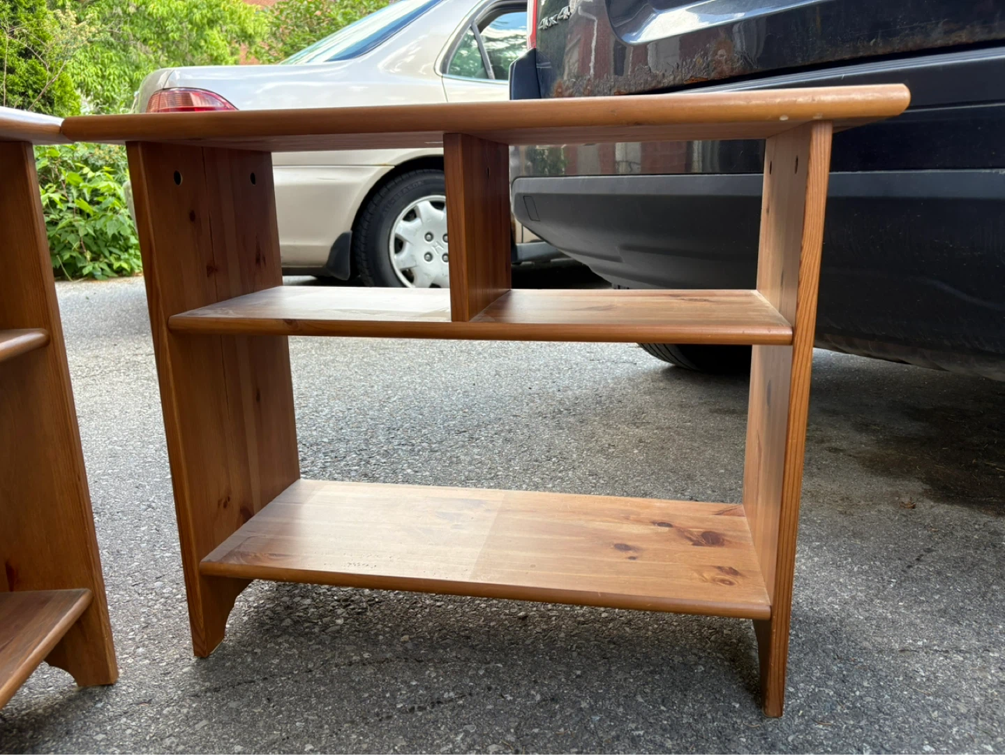 Set of 2 Wooden Side Tables / Shelving Units - photo 2