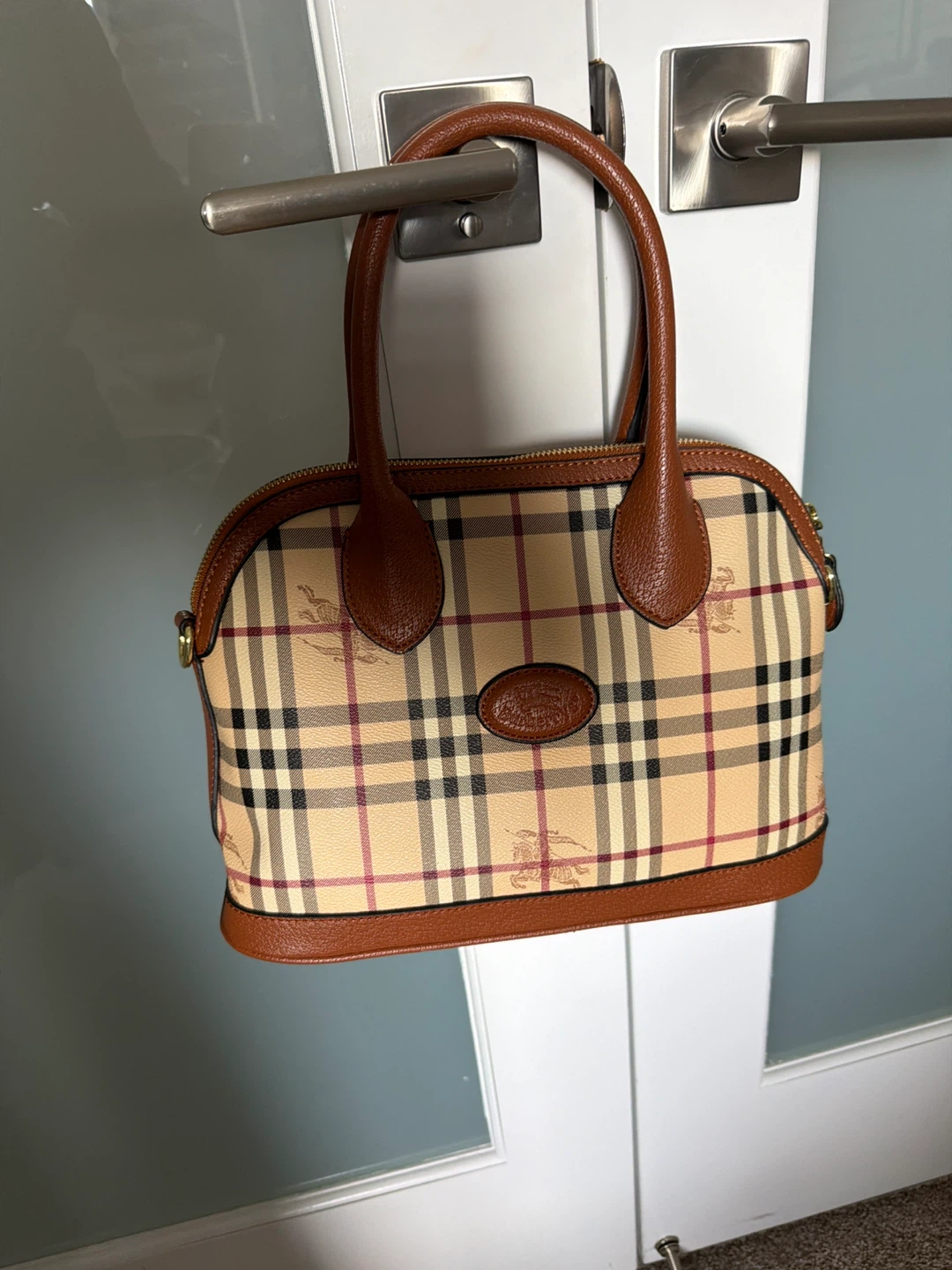 Burberry Nova Check Satchel Handbag