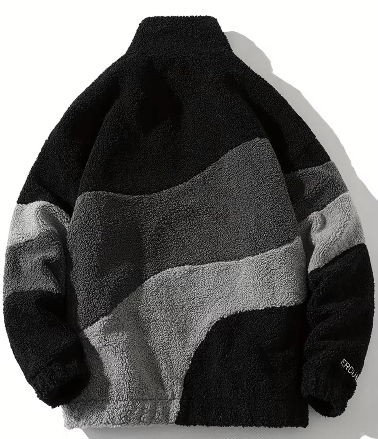 Colour-blocked fuzzy jacket - photo 2