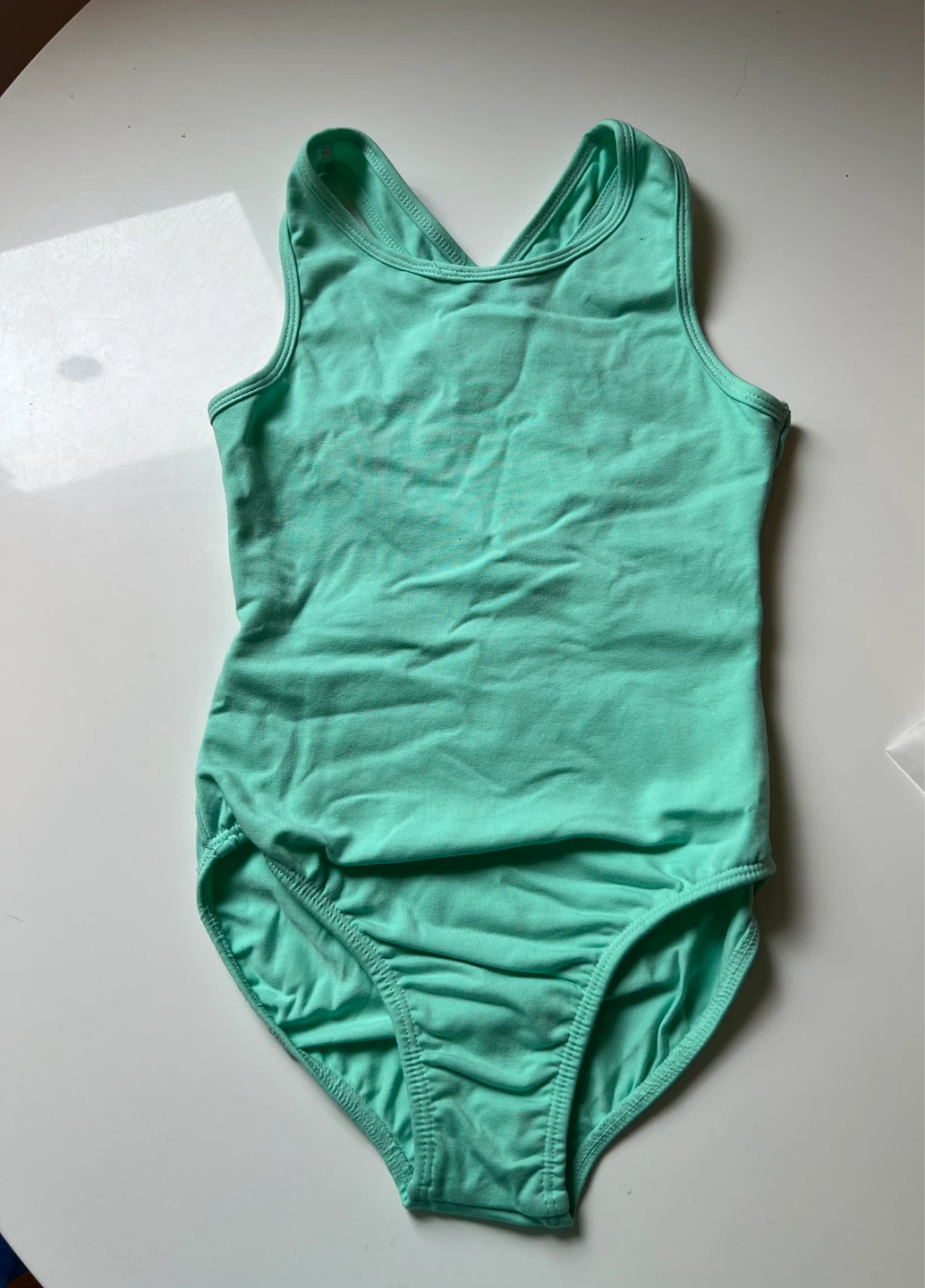 Girls' Mint Green Leotard for dance or swimwear.