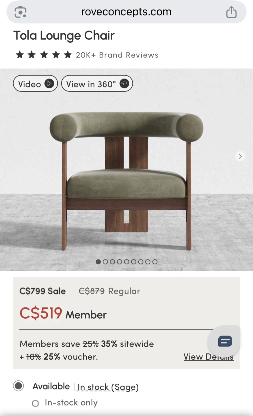 Rove Concepts Tola Lounge Chair - Sage - photo 3
