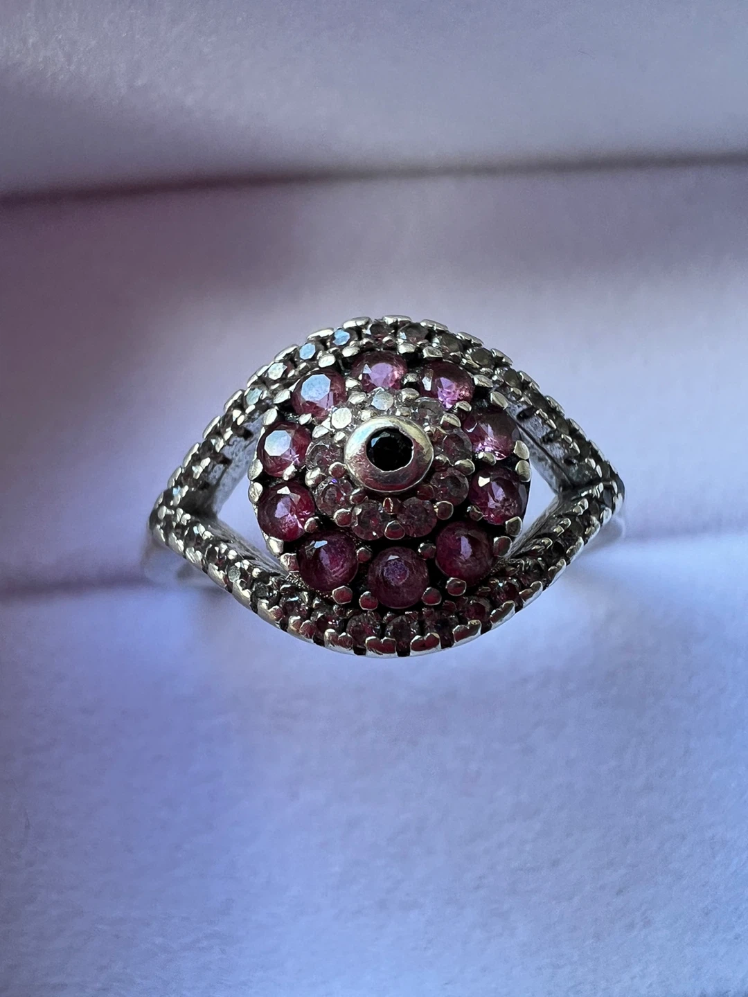 Silver 925  Ring with Pink and Clear Stones - photo 5