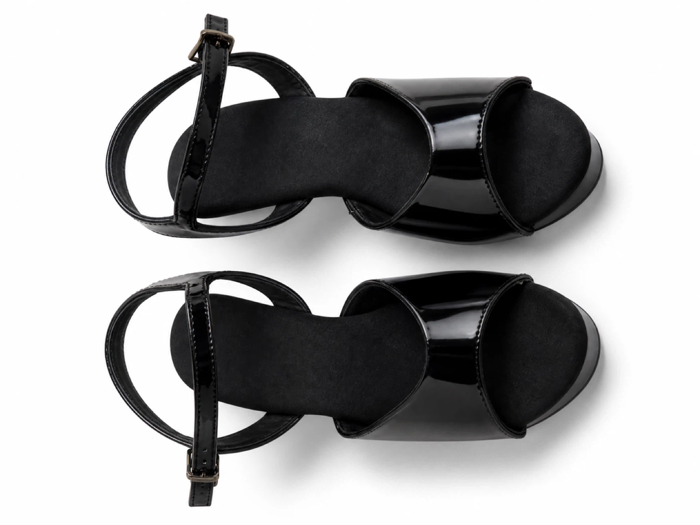 Pleaser Black Patent Ankle Strap Platform Heels - photo 2