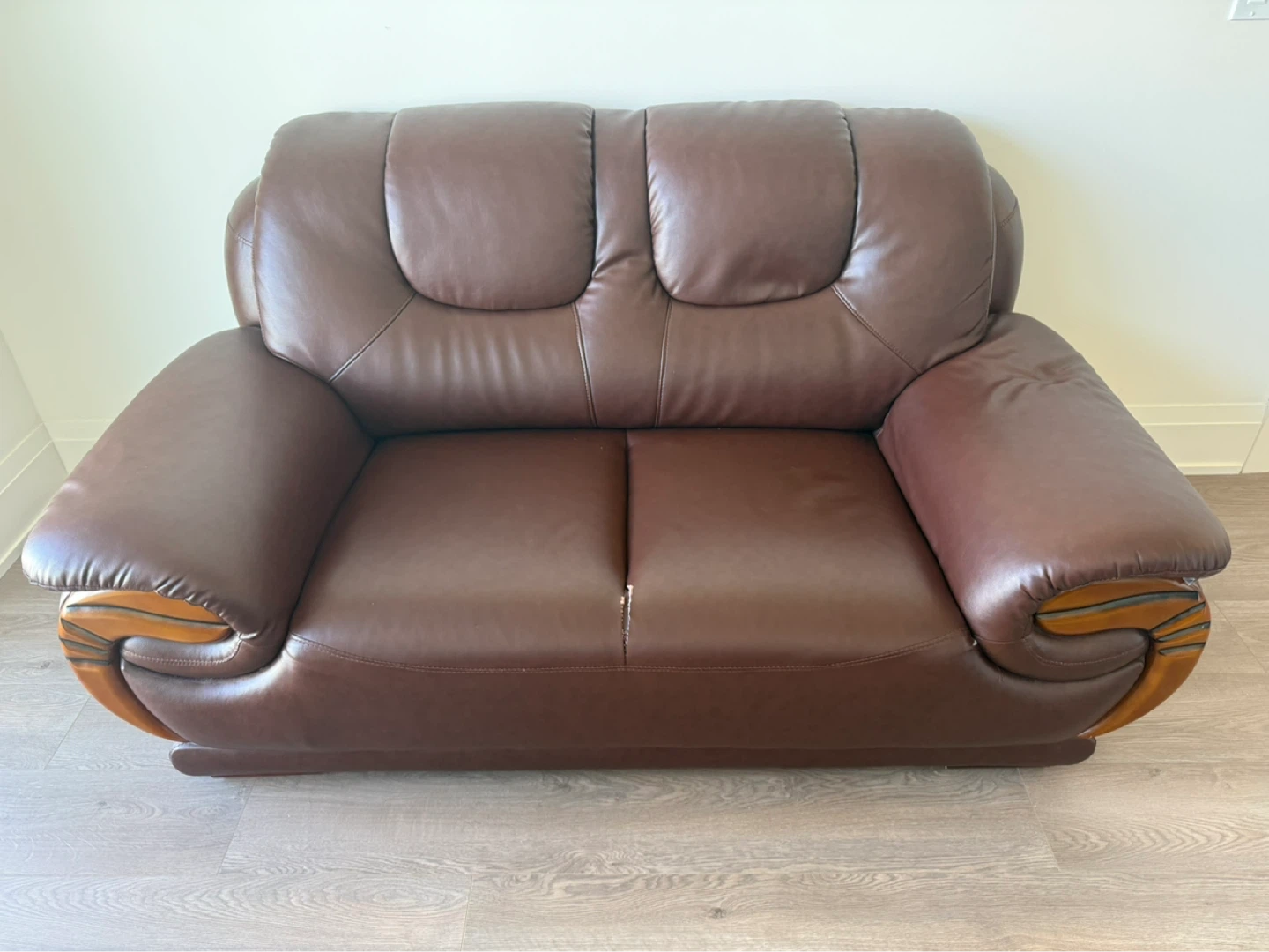 Brown Leather Loveseat