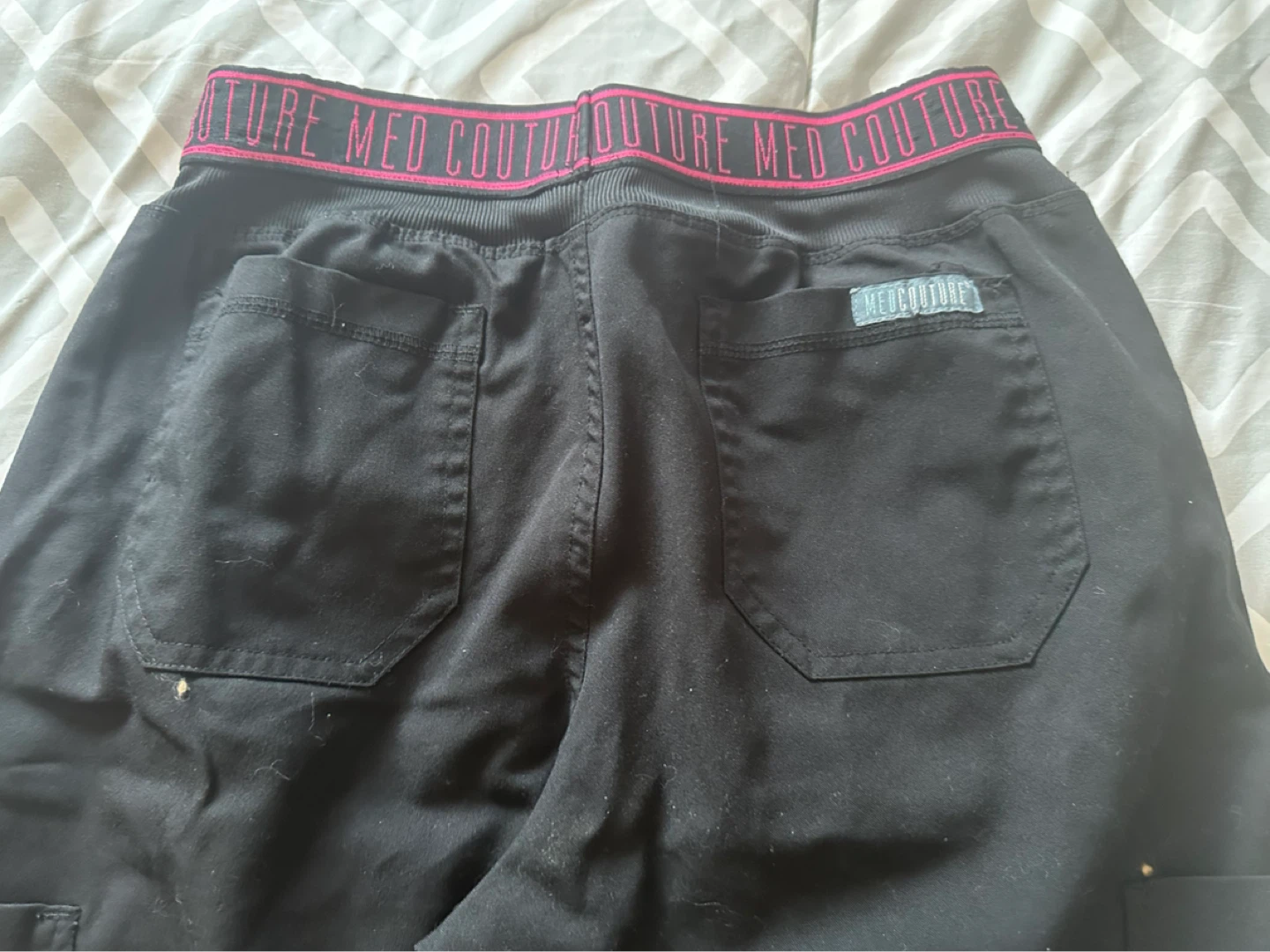 Med Couture Black Scrub Top and Pants Set