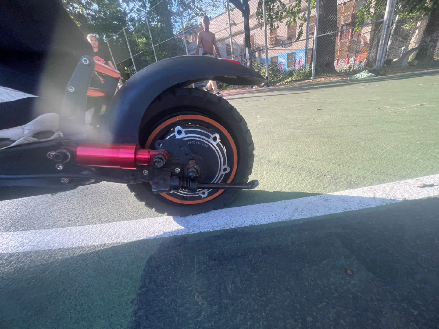 Electric Scooter with Red Accents