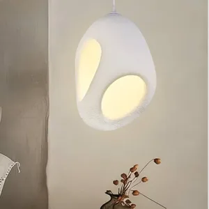 White Stone-Like Pendant Light Fixture
