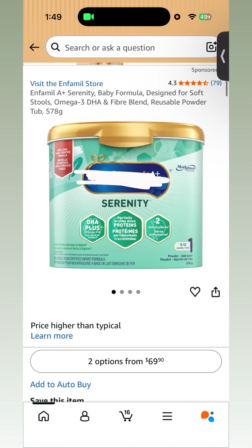 Enfamil A+ Serenity Baby Formula 578g