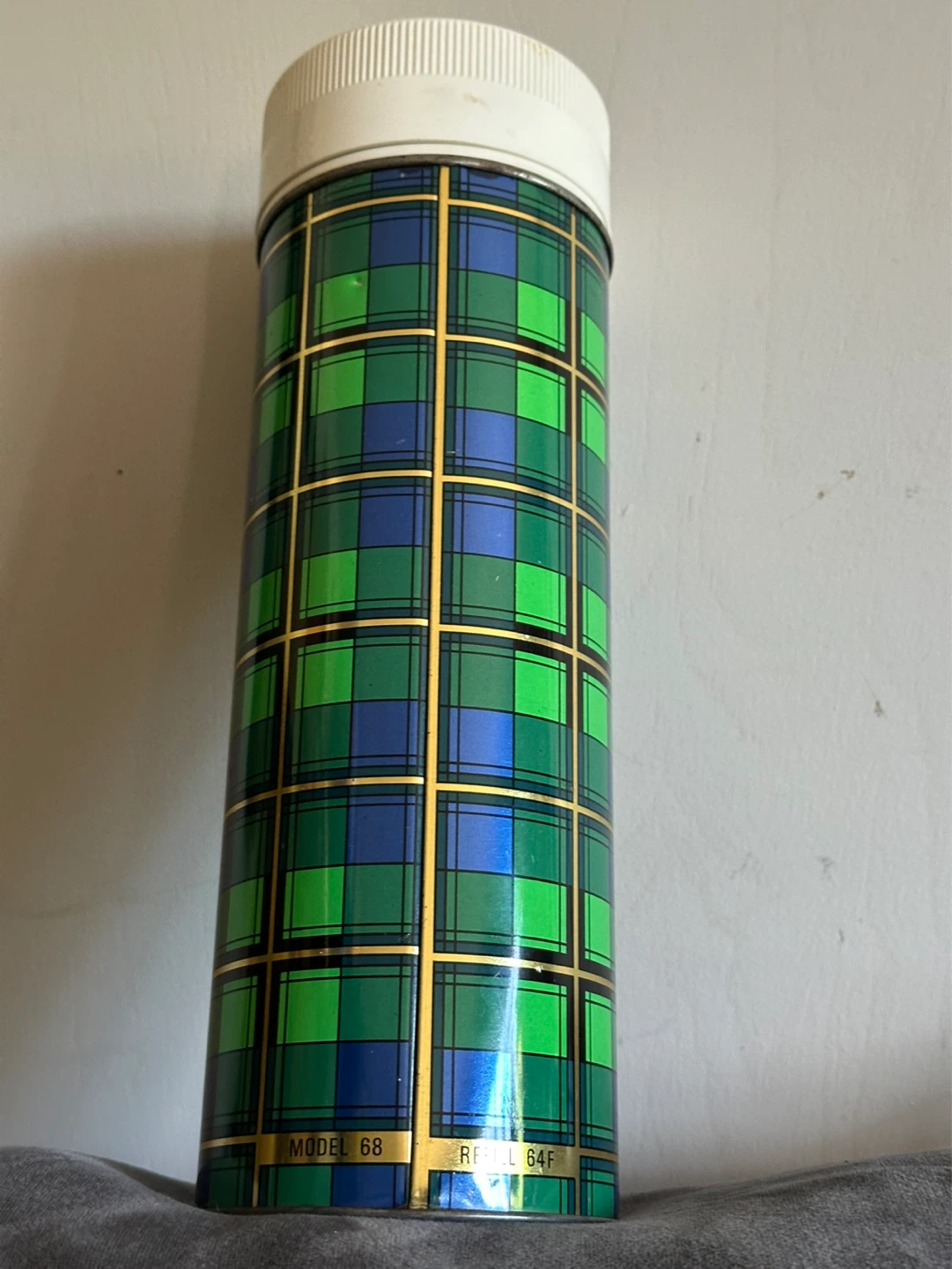 Vintage blue tartan thermos so nice and clean - photo 5
