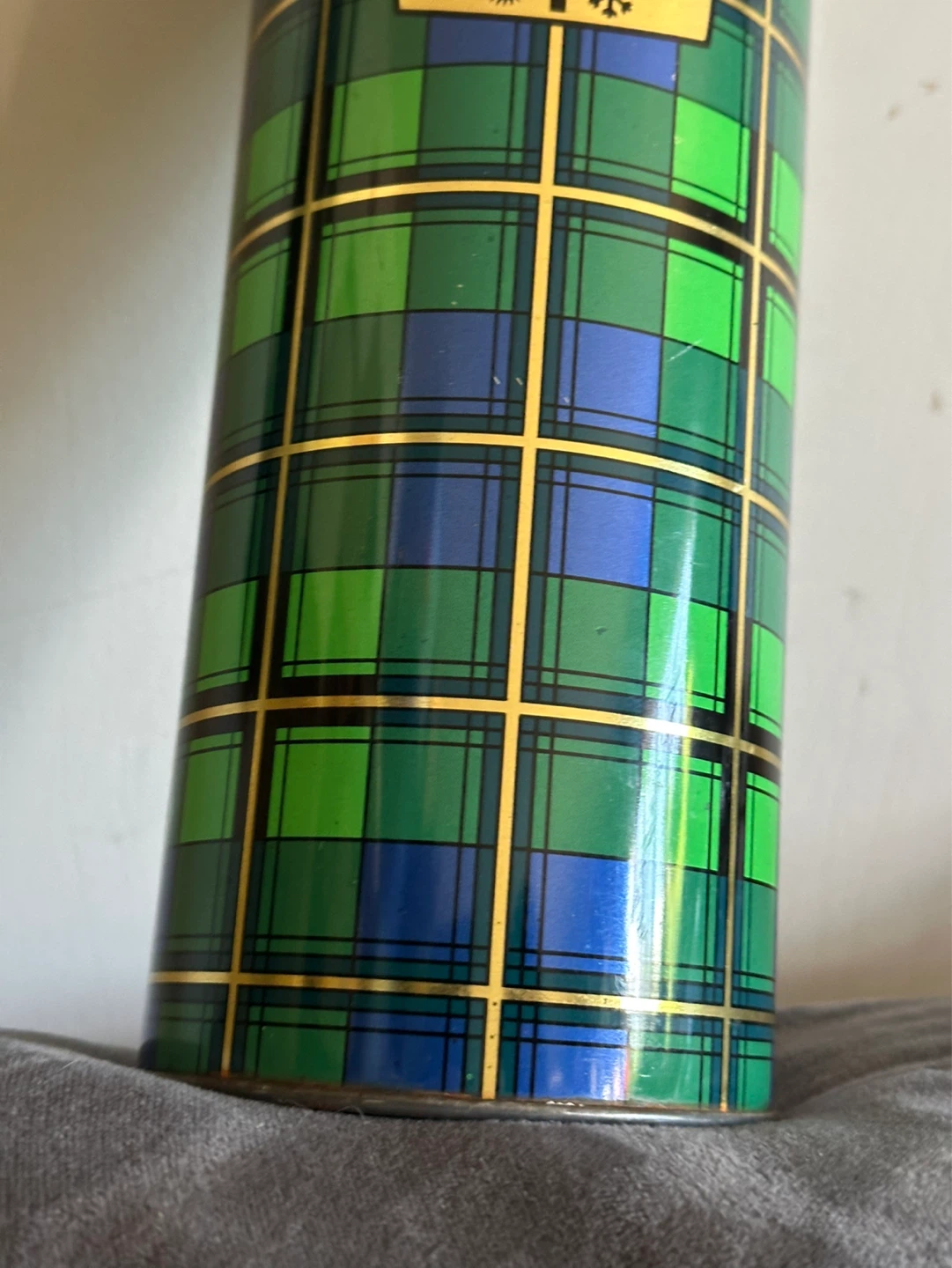 Vintage blue tartan thermos so nice and clean - photo 4