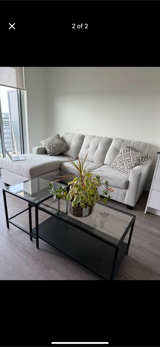 Light Grey Sectional Sofa - photo 3