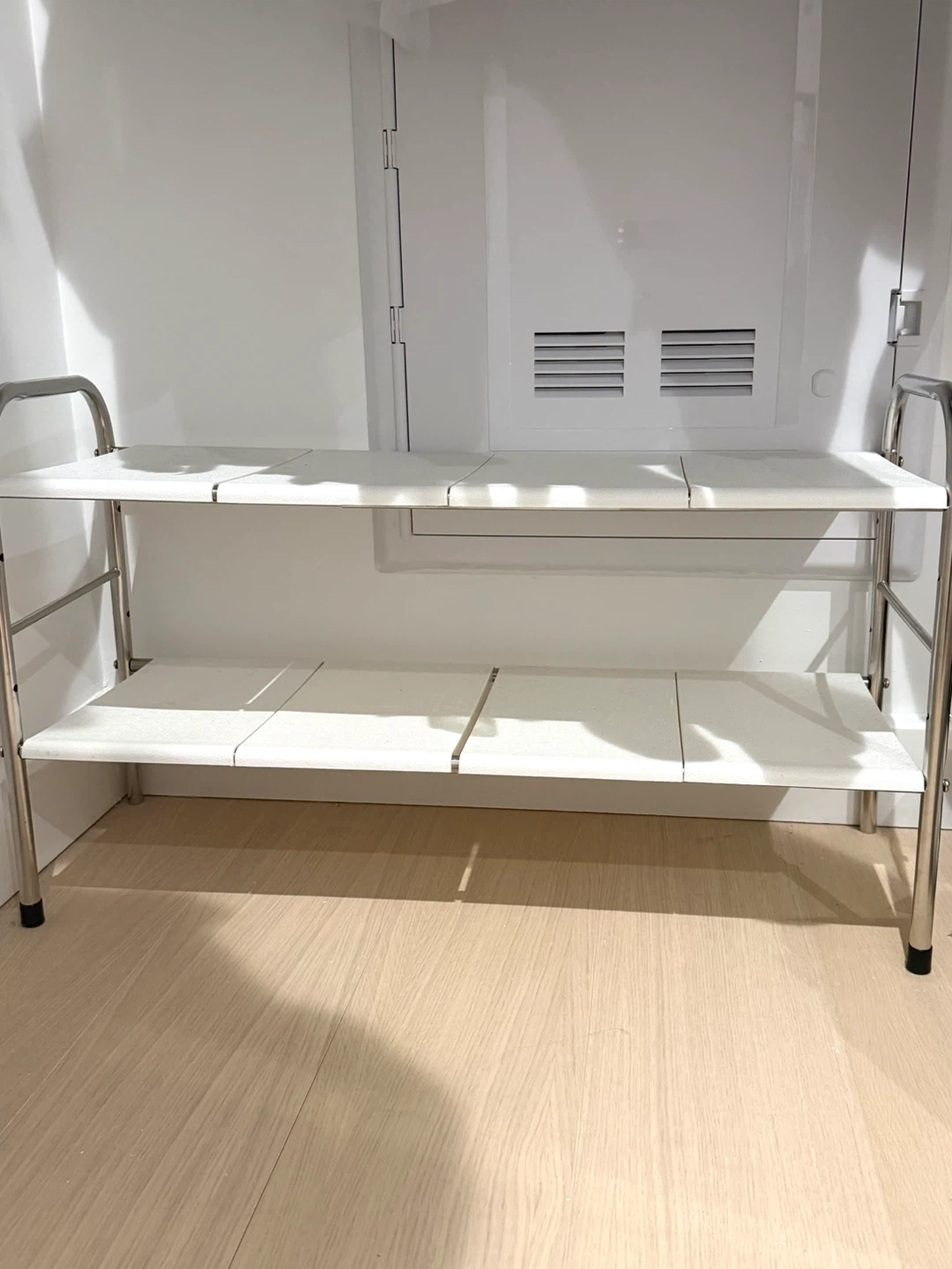 Two-Tier White Storage Shelf Rack - photo 5