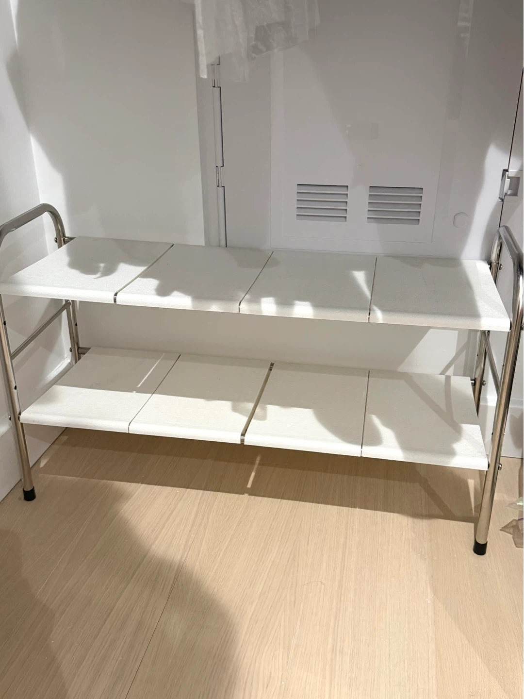 Two-Tier White Storage Shelf Rack - photo 4
