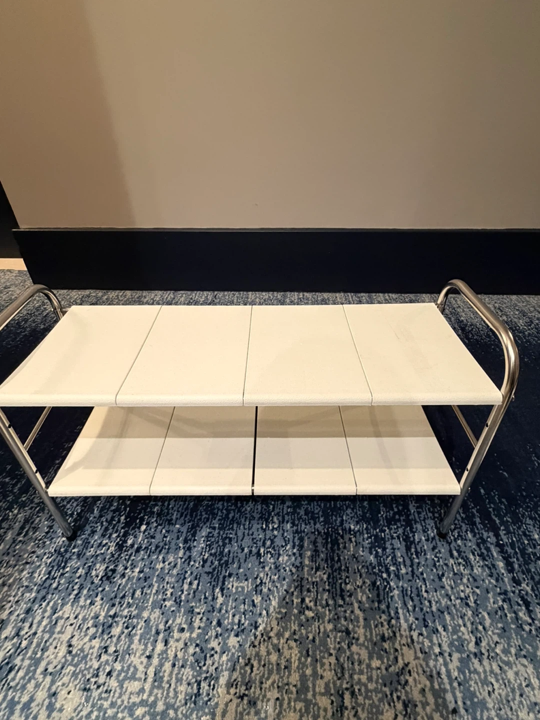 Two-Tier White Storage Shelf Rack - photo 3