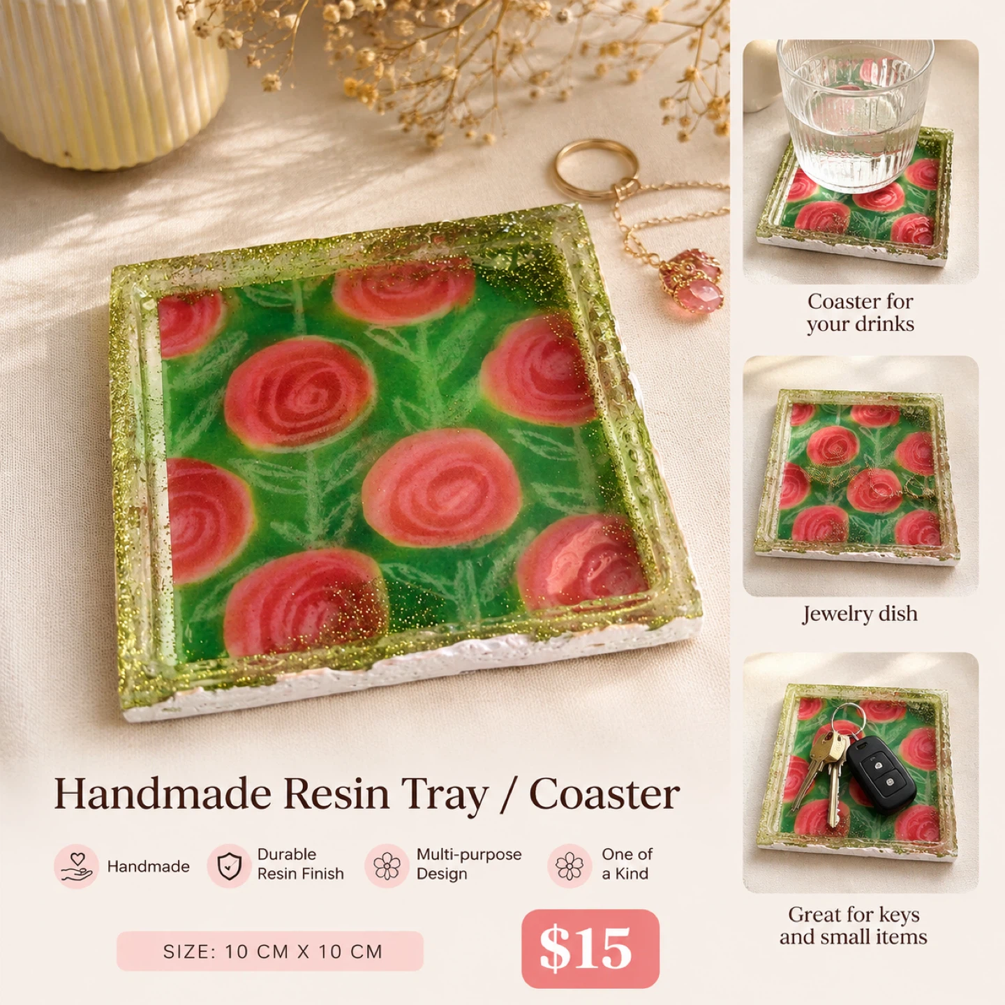 Handmade Resin Tray / Coaster