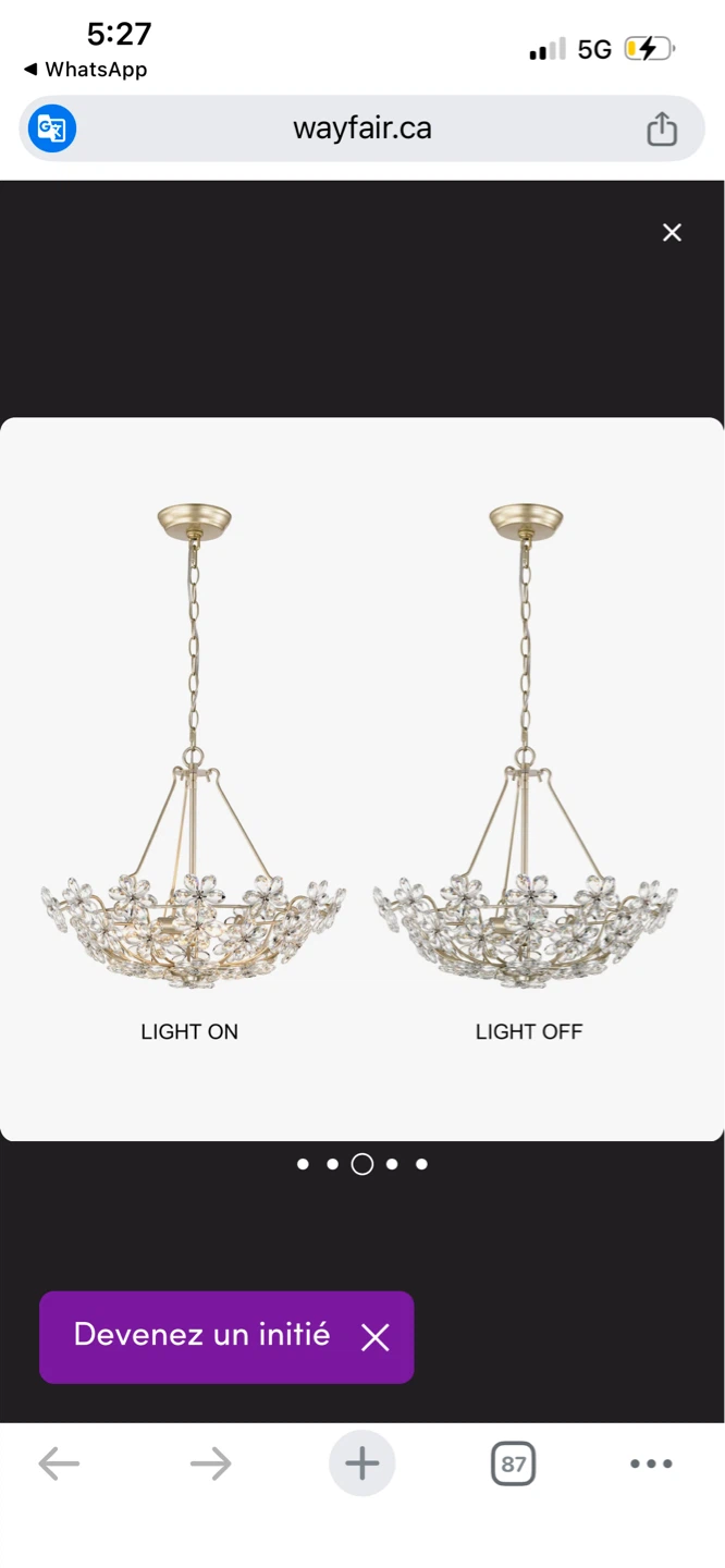 New Rosa Glam 3-Light Crystal Chandelier - photo 3