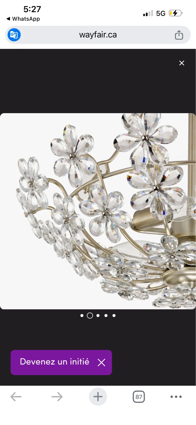 New Rosa Glam 3-Light Crystal Chandelier - photo 2