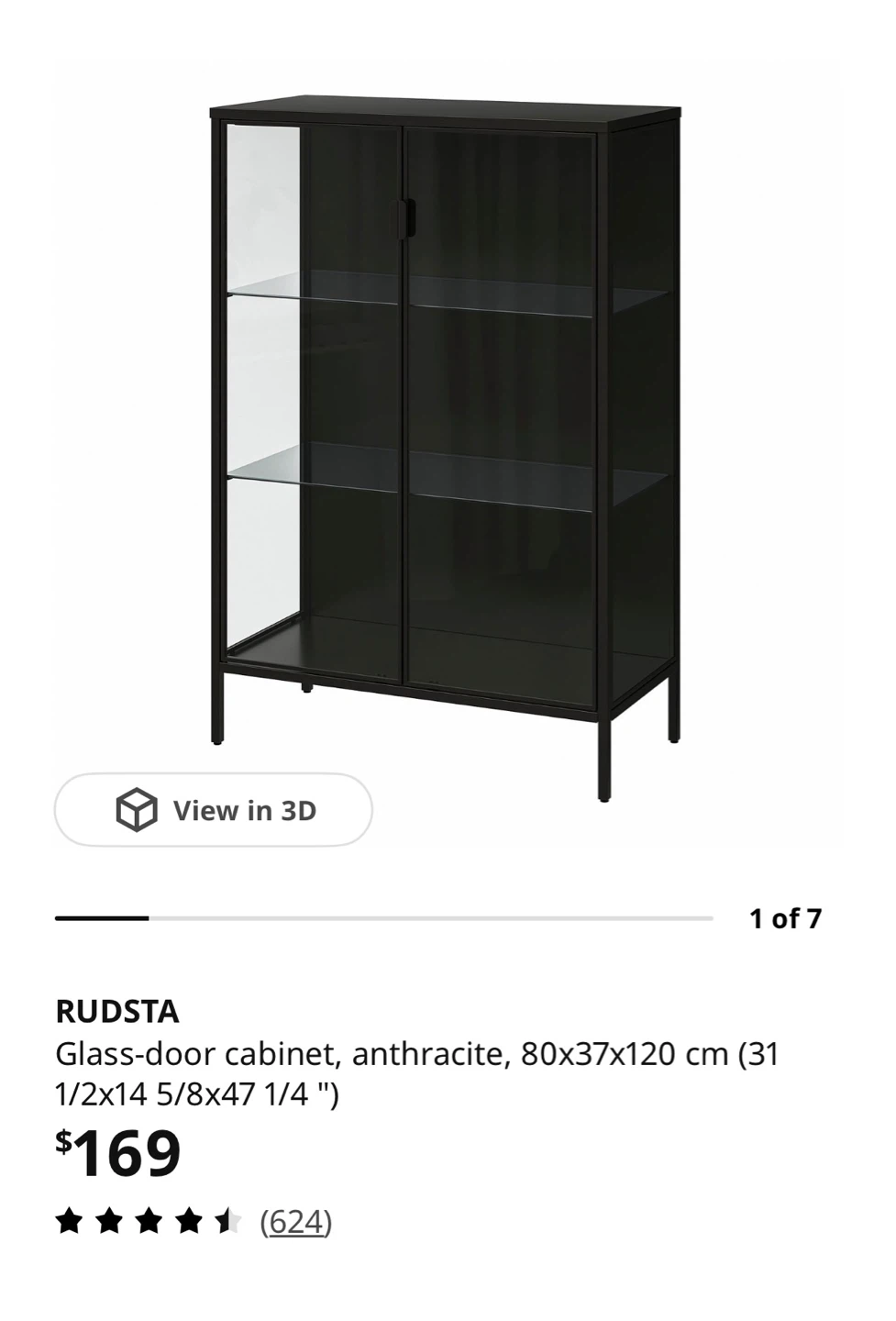 IKEA RUDSTA Glass-door cabinet