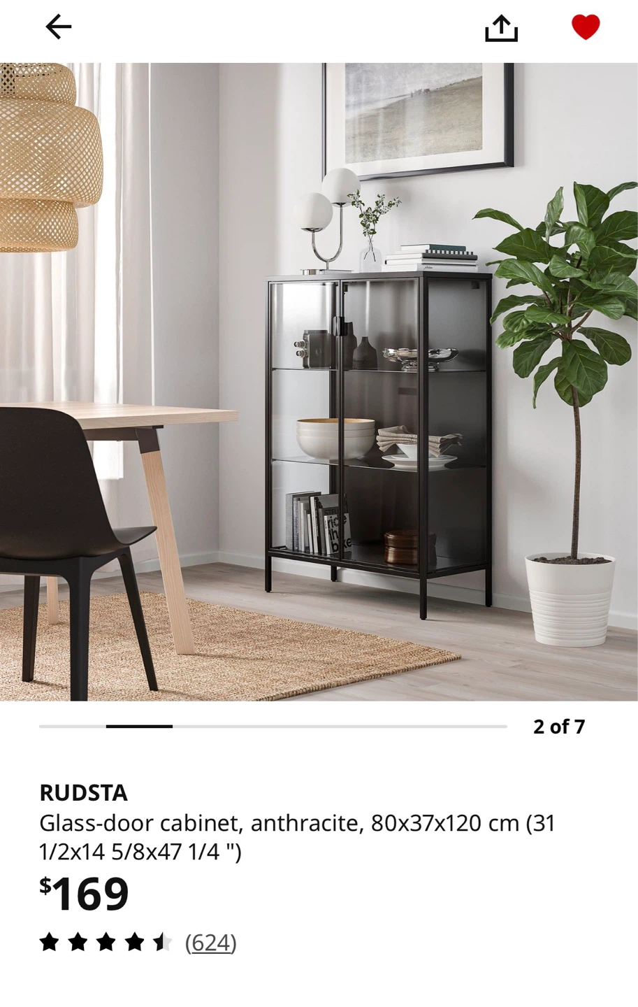 IKEA RUDSTA Glass-door cabinet - photo 2