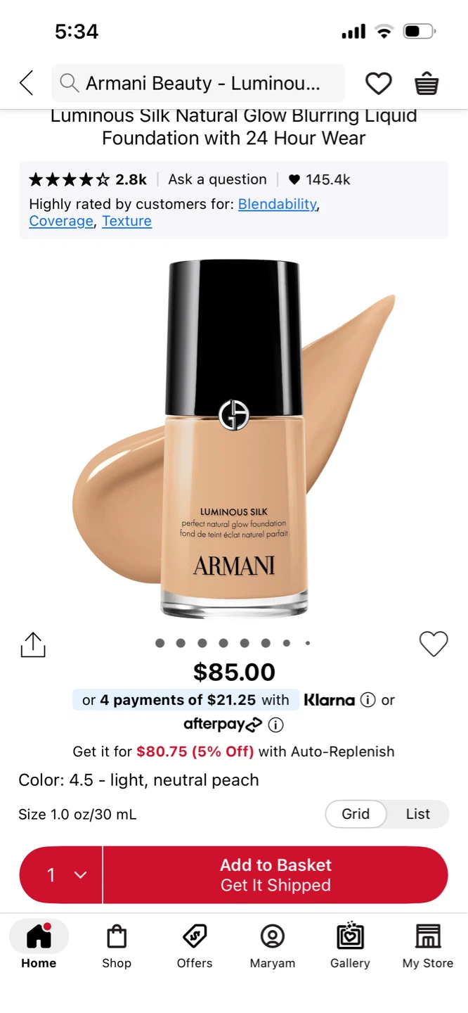 Armani luminous silk foundation - shade 5 - photo 3