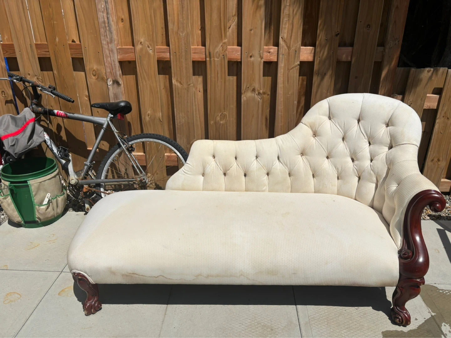 Cream Chaise Lounge Couch - photo 3