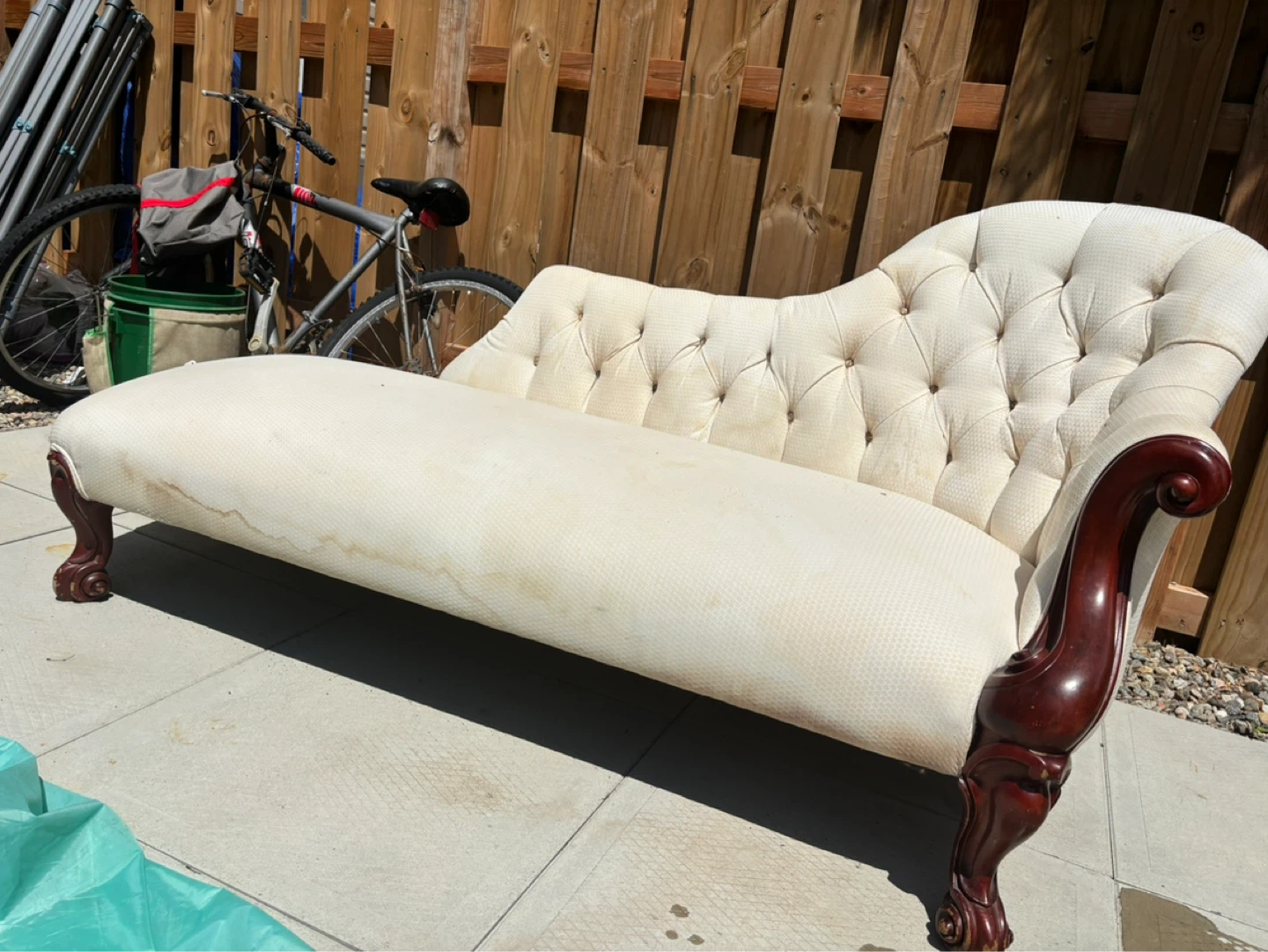 Cream Chaise Lounge Couch - photo 2