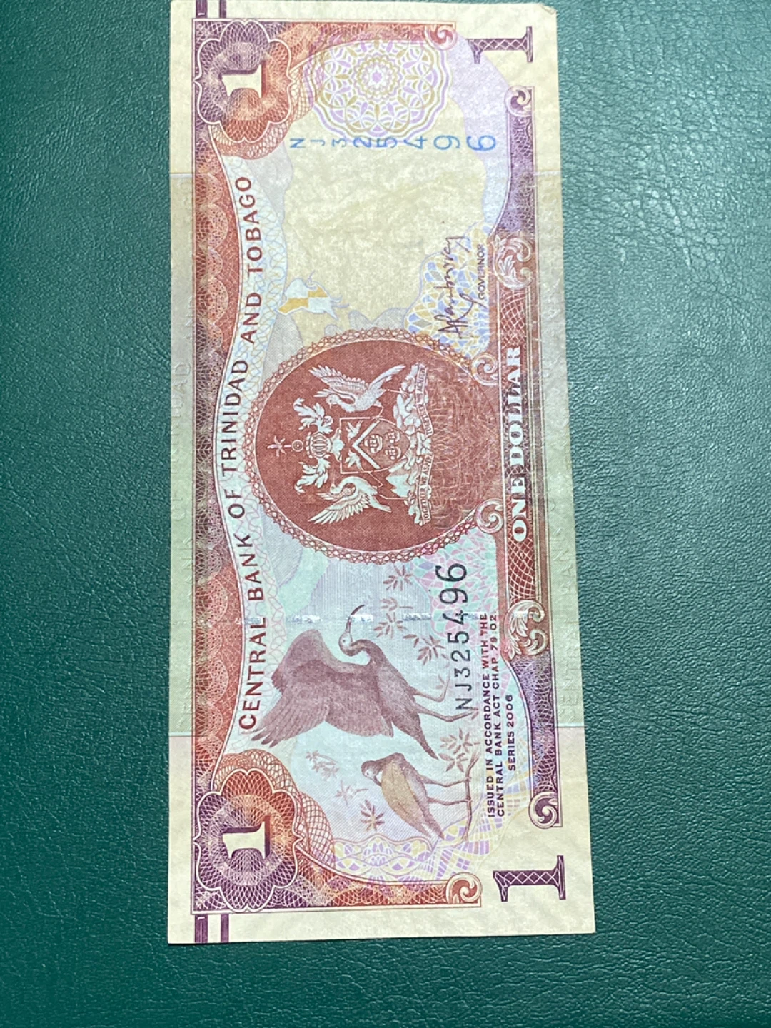 Trinidad and Tobago One Dollar Banknote