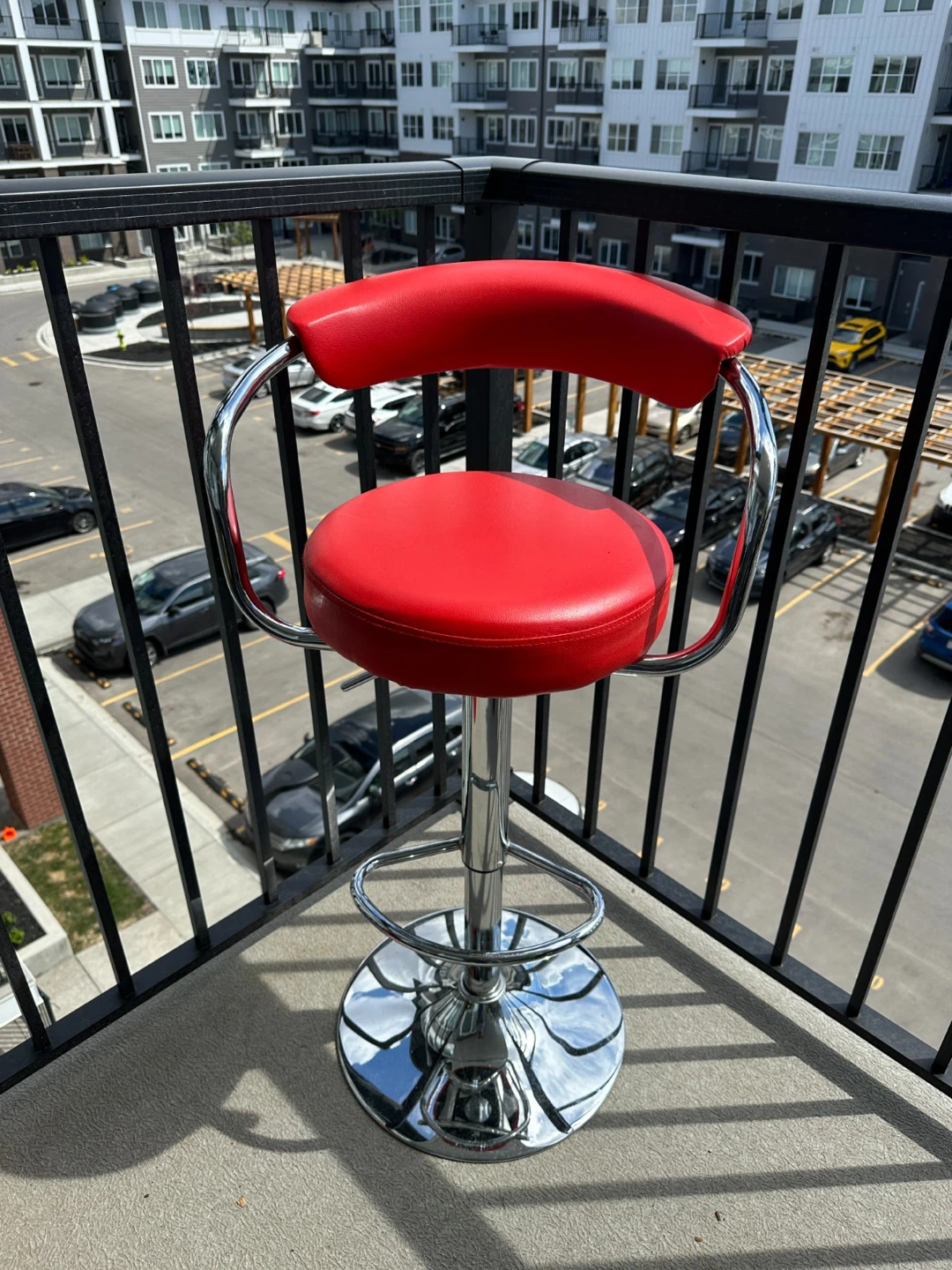 Red Adjustable Bar Stool - photo 4
