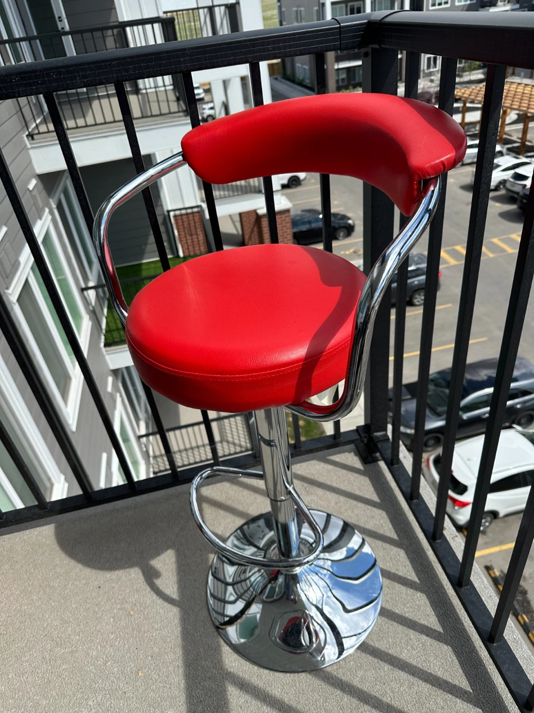 Red Adjustable Bar Stool - photo 5