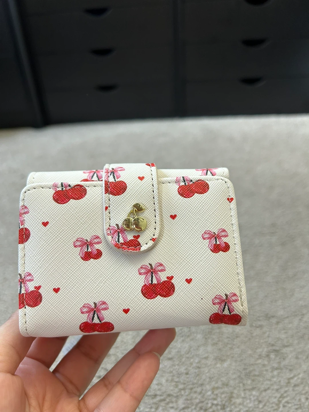 Cherry Print Trifold Wallet