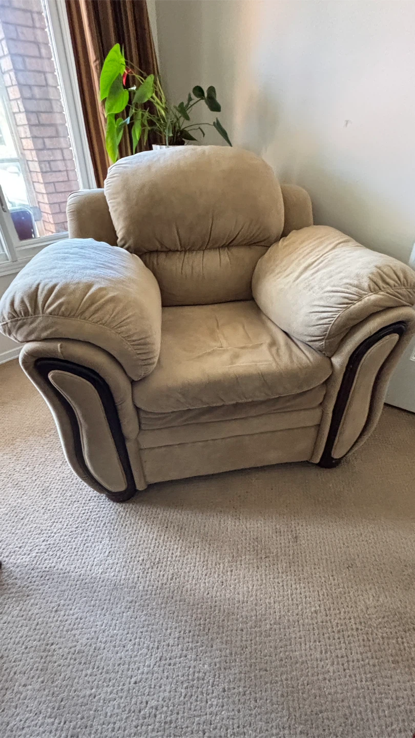Comfortable beige recliner chair