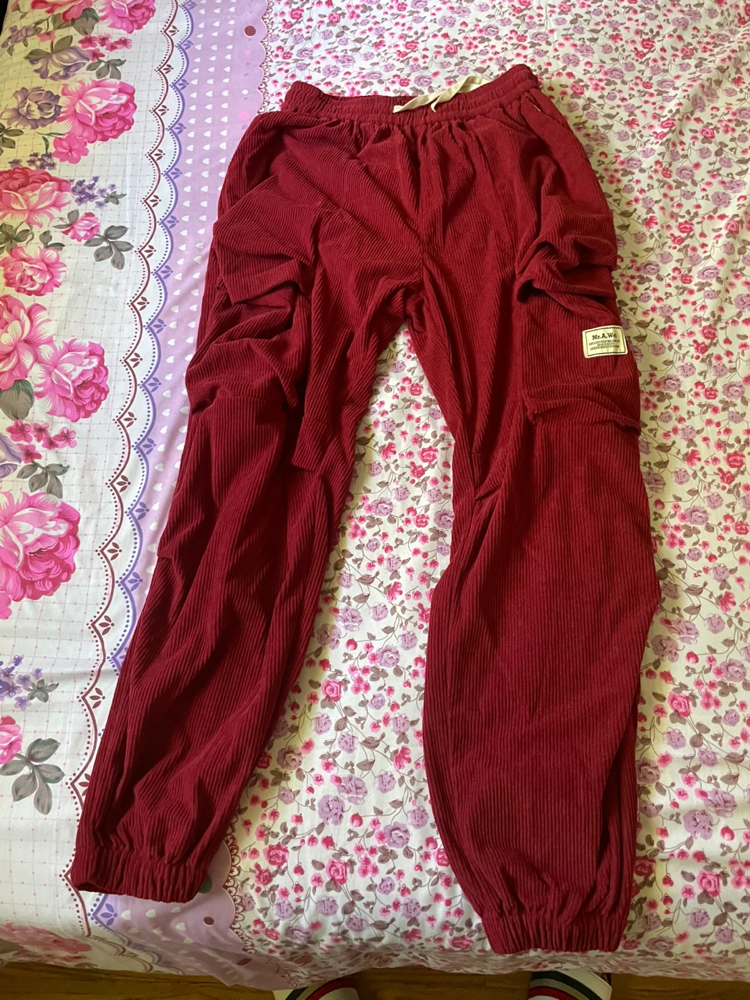 Like new Red Corduroy Cargo Pants