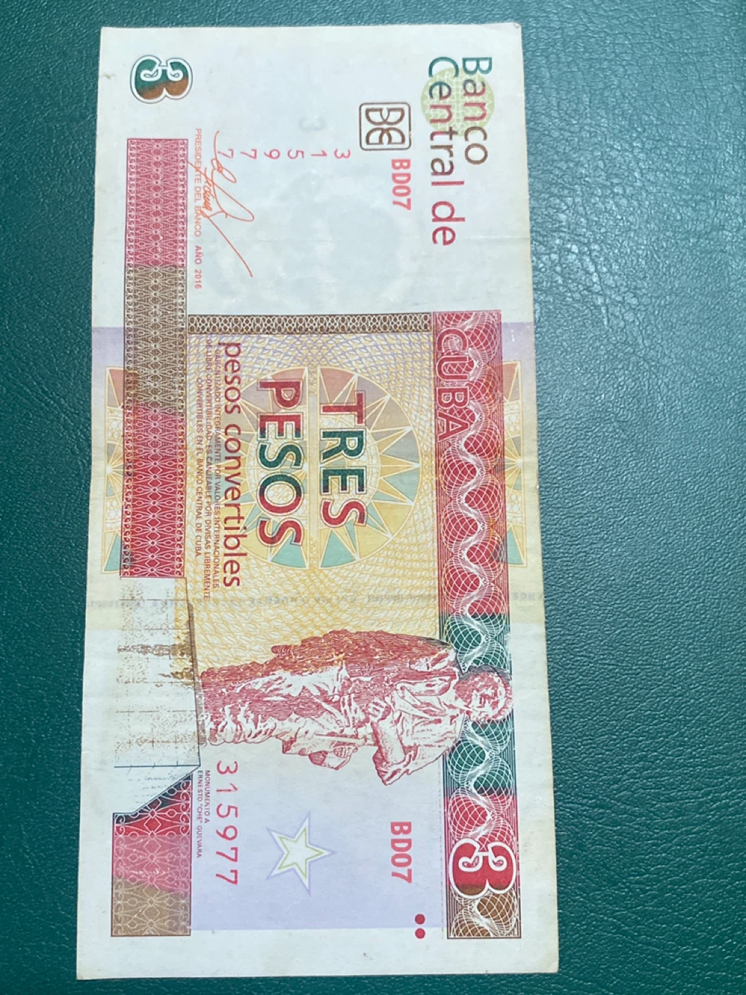 Cuba 3 Pesos Convertibles Banknote