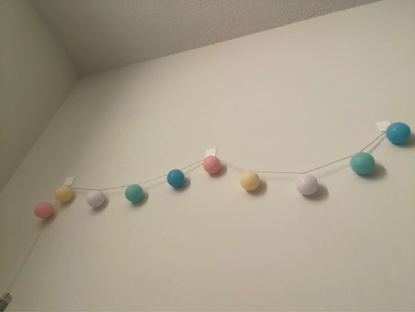 Pastel Cotton Ball String Lights