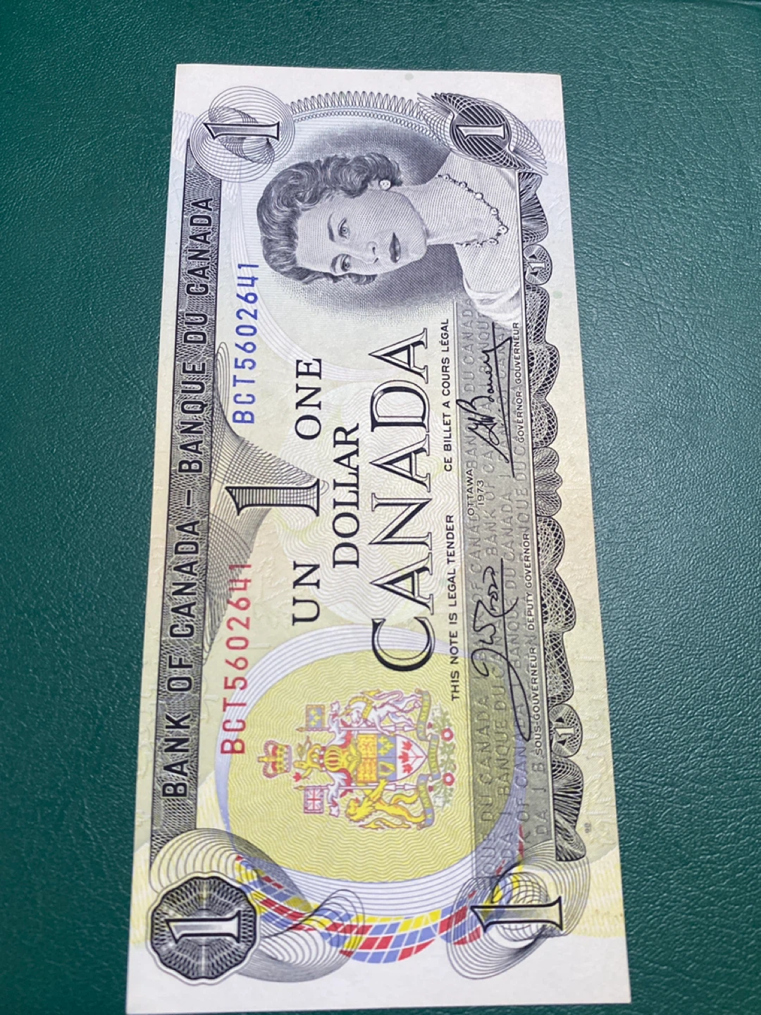 Bank of Canada One Dollar Bill