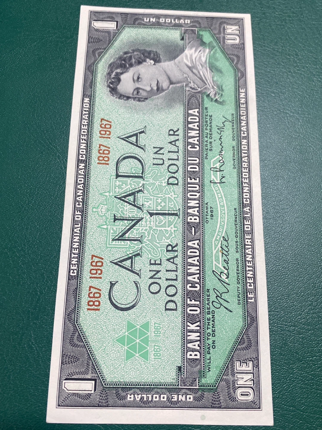 Canada 1967 Centennial One Dollar Bill