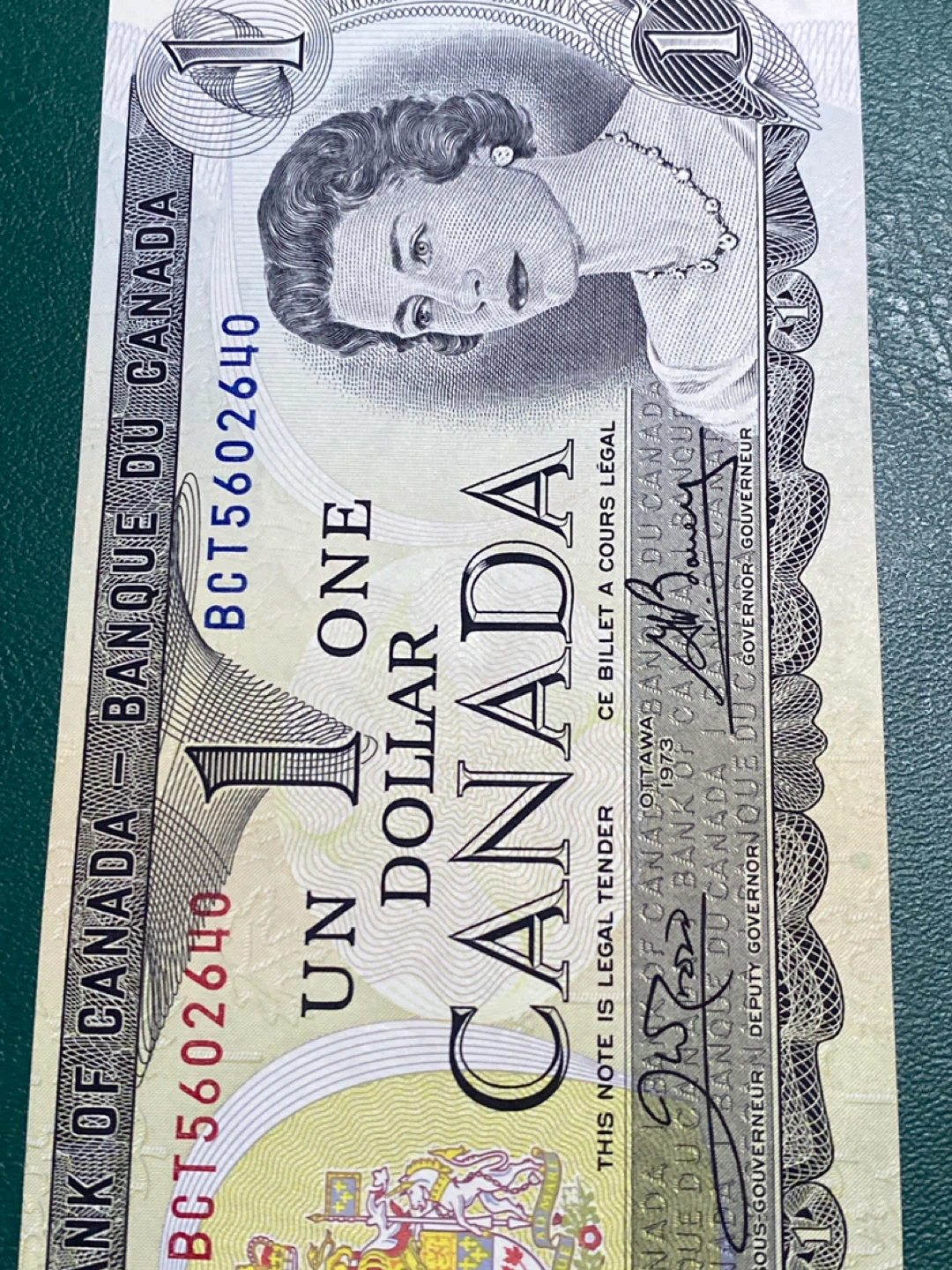 Bank of Canada 1 Dollar Bill (1973) - photo 3