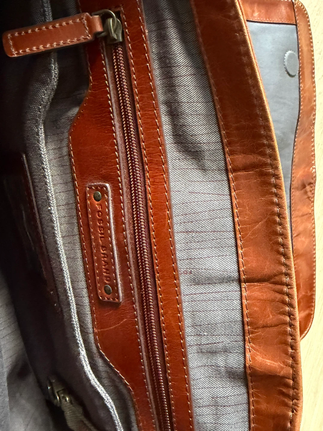 Fossil Brown Leather Messenger Bag - photo 4