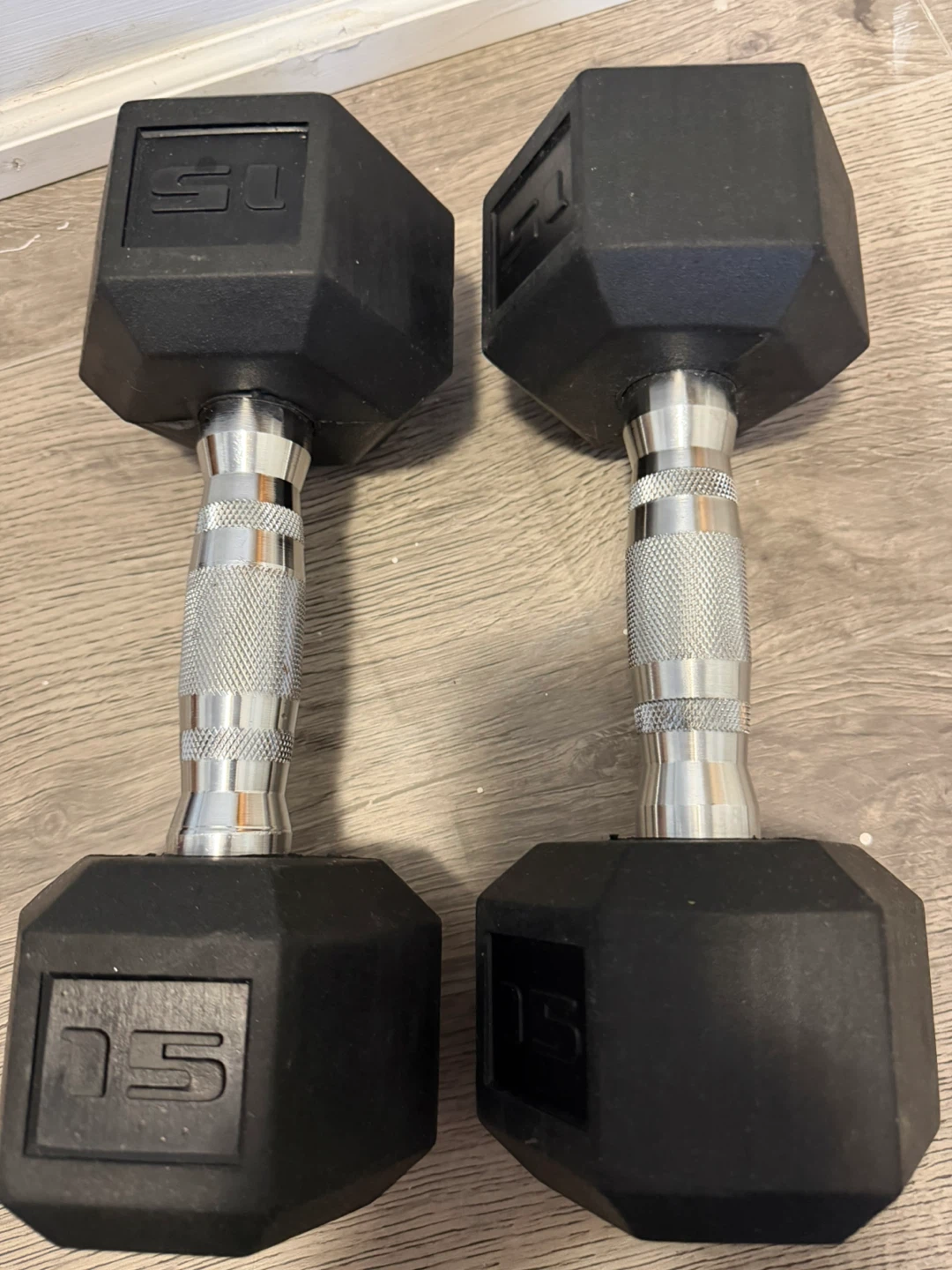 Pair of 15lb Hex Dumbbells - photo 2
