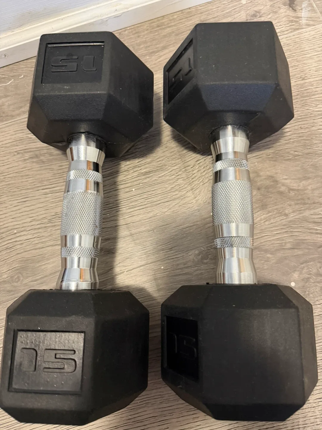 Pair of 15lb Hex Dumbbells - photo 2