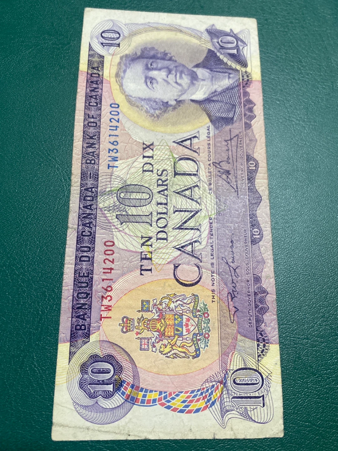 1970s Canadian Ten Dollar Bill
